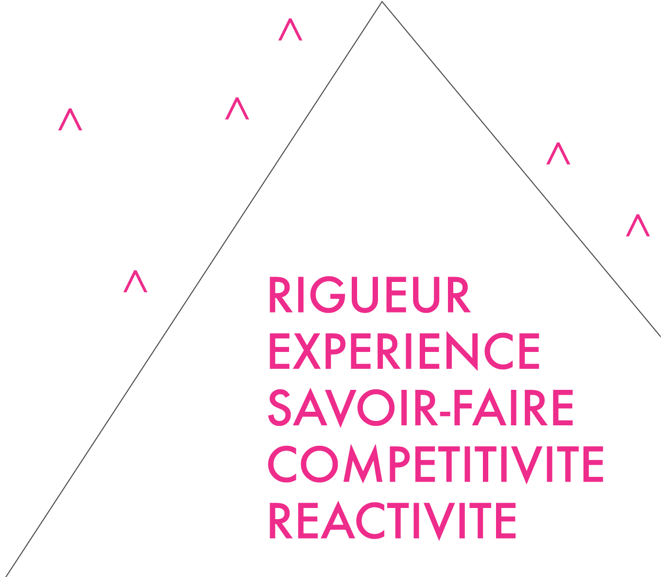 Nos valeurs : Rigueur · Expérience · Savoir-faire · Compétitivité · Réactivité